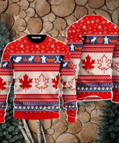 Christmas Canada Maple Leaf Christmas Unisex Ugly Sweater For Men Women