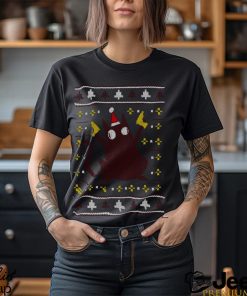 Christmas Cat Holding Gun shirt