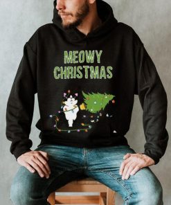 Christmas Cat Tuxedo Xmas Tree Funny Kitty Meowy Shirt