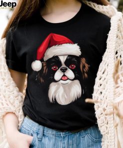 Christmas Chihuahua Dog Santa Hat Funny Xmas Kids' Women's Knotted T Shirt