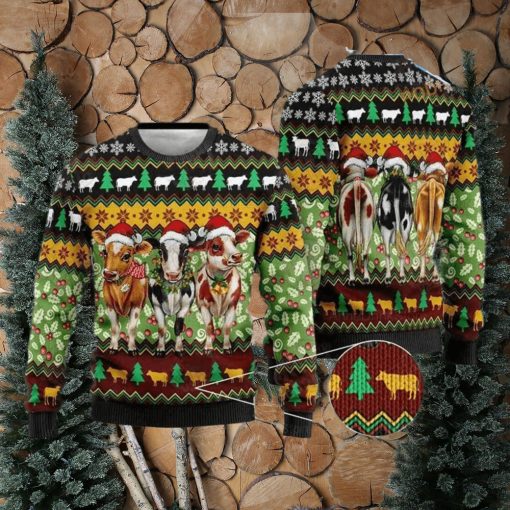 Christmas Cows Santa Claus 3D Funny Ugly Sweater 3D Gift Idea