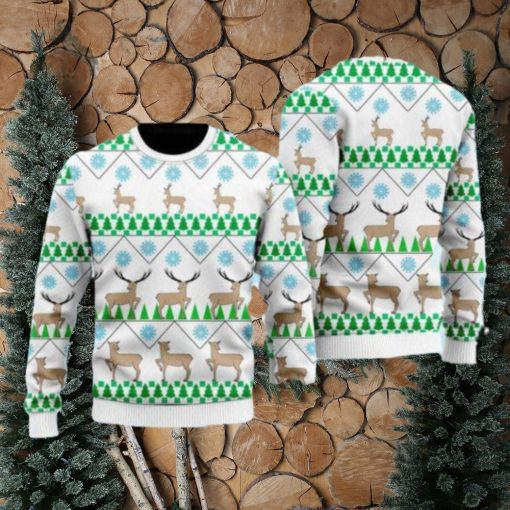 Christmas Deer Tree Ugly Christmas Sweater Gift Knitting Sweater