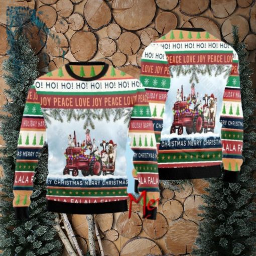 Christmas Farm Animals Truck Ugly Christmas Sweater Gift Knitting Sweater