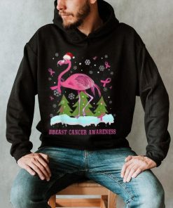 Christmas Flamingo Breast Cancer Awareness Gift Png Shirt