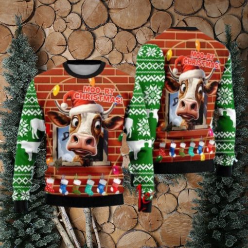 Christmas Funny Cow Ugly Christmas Sweater Gift Knitting Sweater