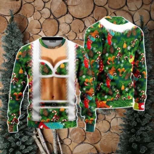 Christmas Funny Faux Bra Suit Christmas Unisex Ugly Sweater