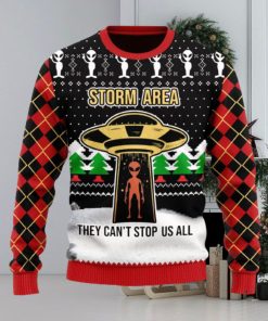 Christmas Gift Alien Storm Area They Can’t Stop Us All Men And Women Ugly Christmas Sweater