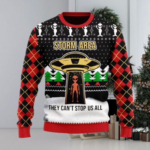 Christmas Gift Alien Storm Area They Can’t Stop Us All Men And Women Ugly Christmas Sweater