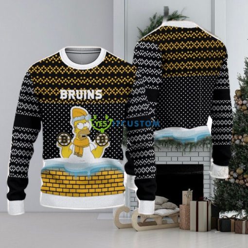 Christmas Gift Boston Bruins Logo Simpson Christmas Ugly Sweater