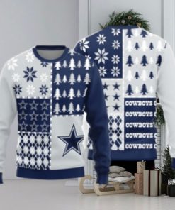 Christmas Gift Dallas Cowboys Logo Christmas Pine Trees Pattern Ugly Christmas Sweater