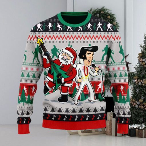 Christmas Gift Elvis Presley With Santa Men And Women Ugly Christmas Sweater