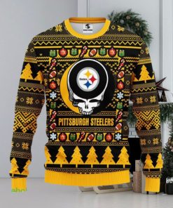 Christmas Gift For NFL Fans Pittsburgh Steelers Grateful Dead Christmas Gift Pattern Ugly Christmas Sweater