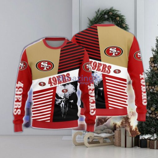 Christmas Gift San Francisco 49ers Skull Pattern 3D Ugly Christmas Sweater For Men And Women