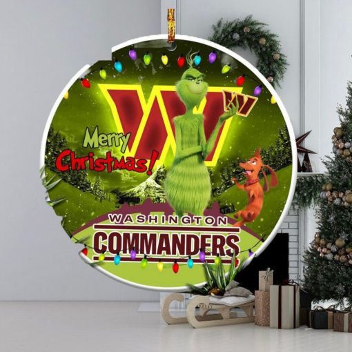 Christmas Gifts Merry Christmas Washington Commanders NFL Funny Grinch Tree Ornament