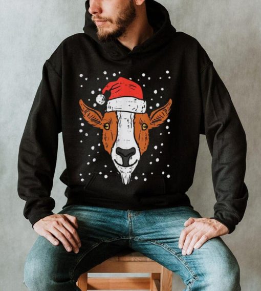 Christmas Goat Santa Funny Farm Animal Xmas Men Women Kids Unisex Shirt