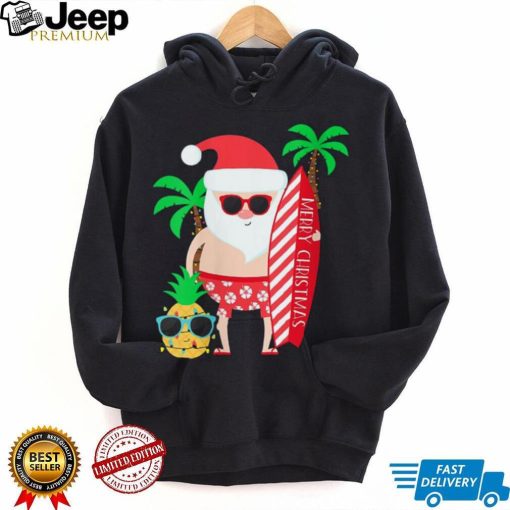 Christmas In July Party Costume Clothing Santa Surfing Shirt