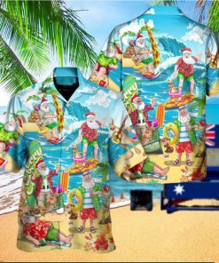 Christmas In July Santa Claus Surfing Hawaii Shirt