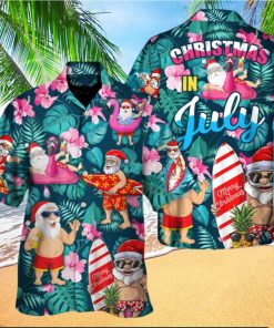 Christmas In July Santa Claus Tropical Hawaiian Tropical Shirt