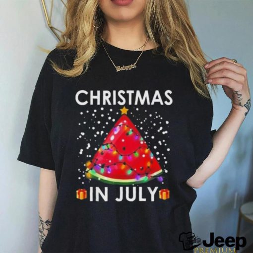 Christmas In July Watermelon Christmas Tree Lights shirt