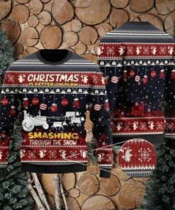 Christmas Is Better On Farm Smashing Through The Snow For Farmer Ugly Christmas Sweater For Men & Women