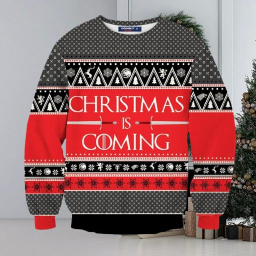 Christmas Is Coming Unisex Wool Sweater Ugly Christmas Sweater 3D