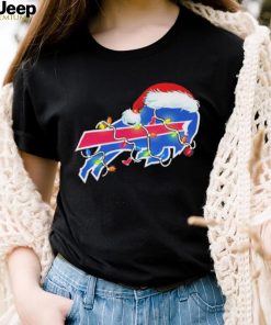 Christmas Light Santa Hat Buffalo Bills Logo Shirt