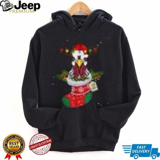 Christmas Lights Chicken Santa Funny Xmas Tree Chicken Shirt