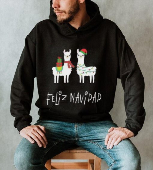 Christmas Llama Feliz Navidad Spanish Alpaca Long T Shirt