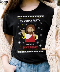 Christmas Men Shirt Funny Jesus Shirts for Men We Gonna Party Like It's My Birthday T Shirt