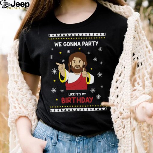 Christmas Men Shirt Funny Jesus Shirts for Men We Gonna Party Like It’s My Birthday T Shirt