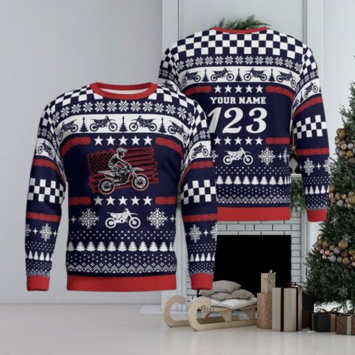 Christmas Motocross Rider 6 Custom Ugly Sweater