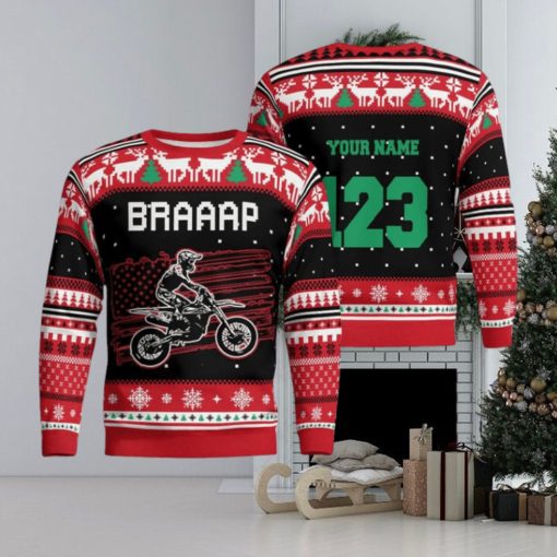 Christmas Motocross Rider 7 Custom Ugly Sweater