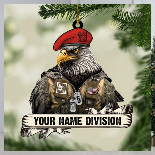 Christmas Ornament Eagle Soldier Personalized Acrylic Ornament Gift For Veterans K1702