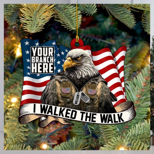 Christmas Ornament I Walked The Walk Bald Eagle Soldier Personalized Acrylic Ornament Gift For Veterans