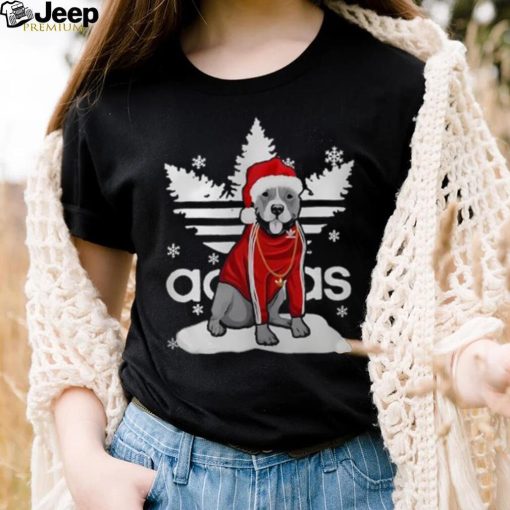 Christmas Pit Bull Santa Adidas Shirt, Adidas Christmas Shirt For Friend