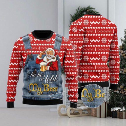 Christmas Santa Ho Ho Hold My Beer 3d All Over Print Ugly Christmas Sweater