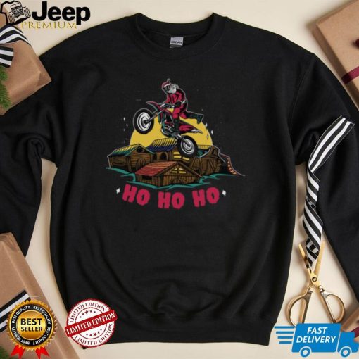 Christmas Santa Motocross Dirt Bike Mens T Shirt