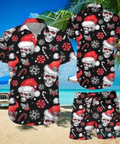 Christmas Skull Hawaiian Shirt & Short For Men And Women