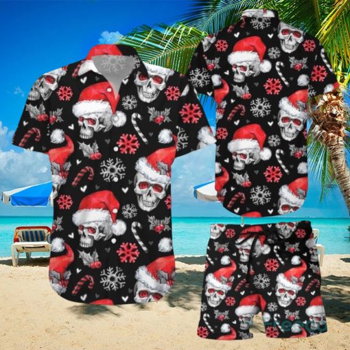 Christmas Skull Hawaiian Shirt & Short For Men And Women