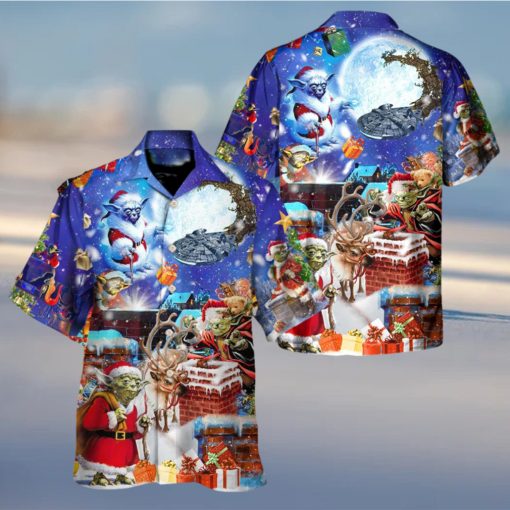 Christmas Star Wars Christmas Up On Rooftop Santa’s Busiest Night With Spaceship Hawaiian Shirt