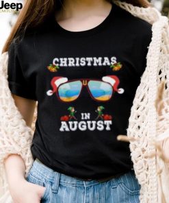 Christmas Sunglasses with Santa claus Hat in Augus' Men's T Shirt