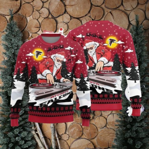 Christmas Sweater Atlanta Falcons Christmas Funny DJ Santa Limited Edition 3D Sweater