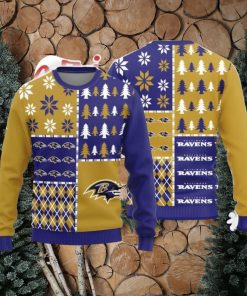 Christmas Sweater Baltimore Ravens Christmas Pine Trees Pattern Limited Edition 3D Sweater