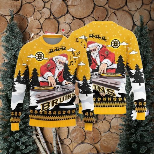 Christmas Sweater Boston Bruins Christmas Funny DJ Santa Limited Edition 3D Sweater