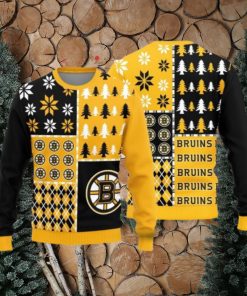 Christmas Sweater Boston Bruins Christmas Pine Trees Pattern Limited Edition 3D Sweater