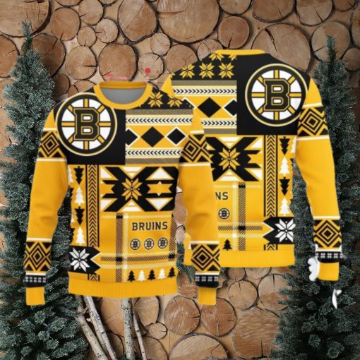 Christmas Sweater Boston Bruins Christmas Snowflakes Pattern Limited Edition 3D Sweater