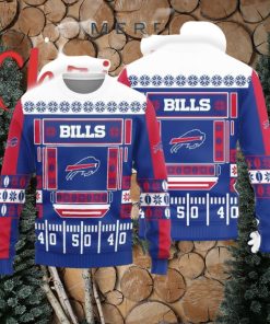 Christmas Sweater Buffalo Bills Christmas Ball Snowfalke Pattern 3D Sweater