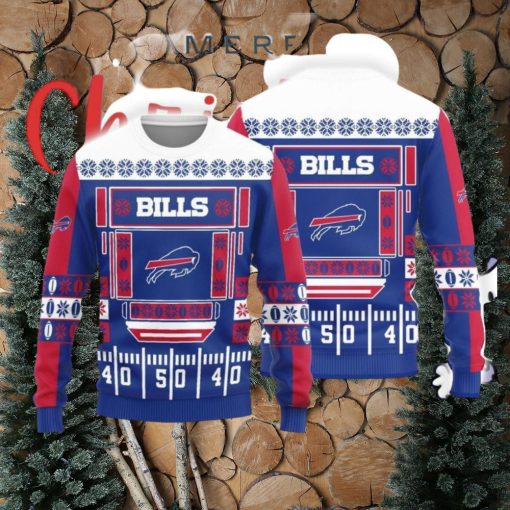 Christmas Sweater Buffalo Bills Christmas Ball Snowfalke Pattern 3D Sweater