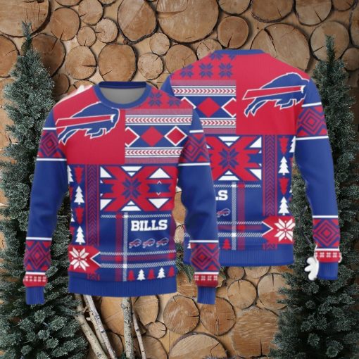 Christmas Sweater Buffalo Bills Christmas Snowflakes Pattern Limited Edition 3D Sweater