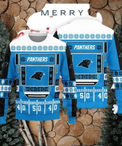Christmas Sweater Carolina Panthers Christmas Ball Snowfalke Pattern 3D Sweater
